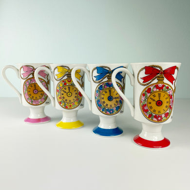vintage home decor colorful coffee time mugs
