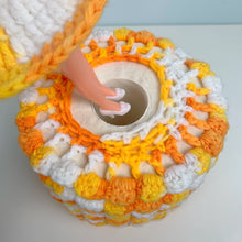 Load image into Gallery viewer, vintage home decor crocheted toilet paper holder doll
