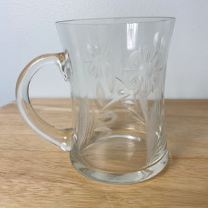 vintage home decor etched glass mug set