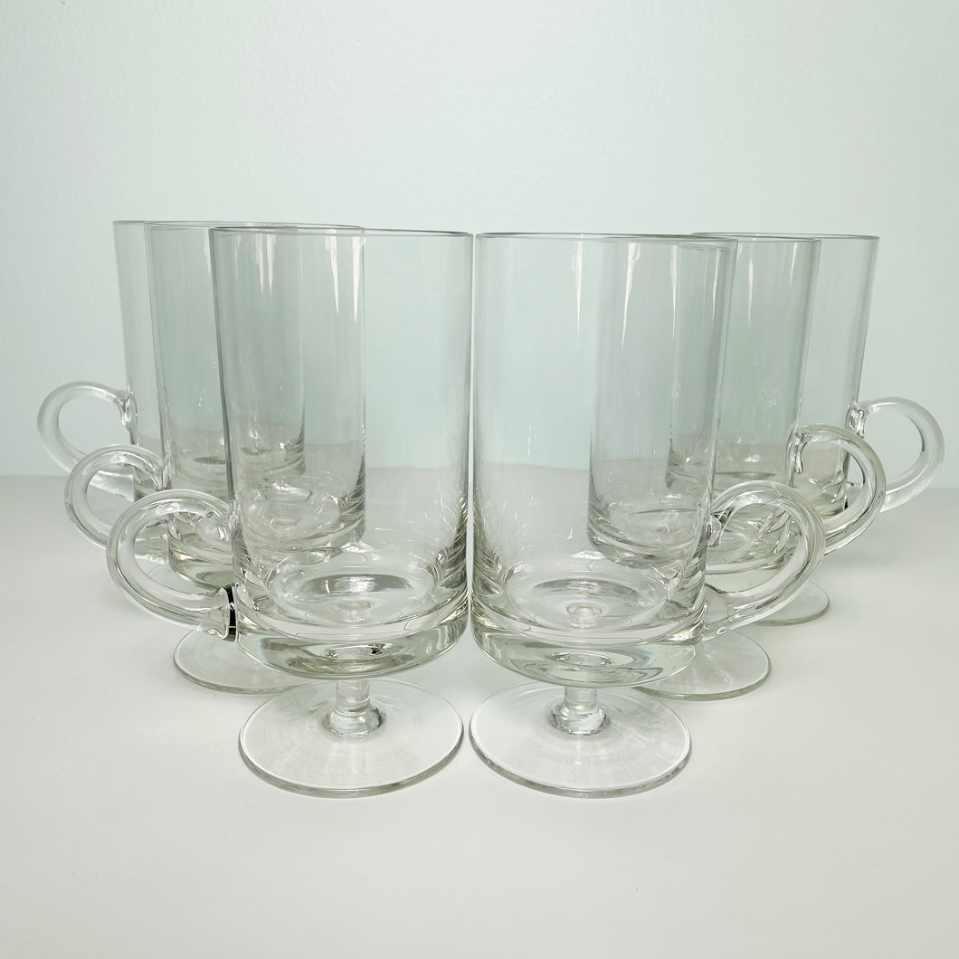 vintage home decor glass pedestal mugs