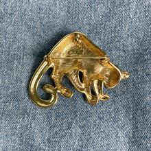Load image into Gallery viewer, vintage home decor gold cheetah brooch
