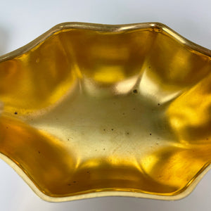 vintage home decor gold plated gravy bowl and saucer