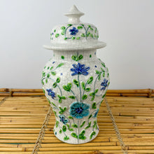 Load image into Gallery viewer, vintage home decor green and blue ginger jar
