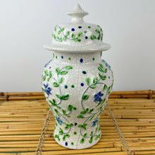 Load image into Gallery viewer, vintage home decor green and blue ginger jar
