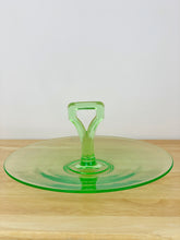 Load image into Gallery viewer, vintage home decor green depression glass cookie plate
