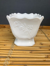Load image into Gallery viewer, vintage home decor milk glass square footed planter
