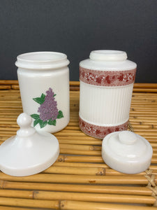 vintage home decor milk glass vanity jars