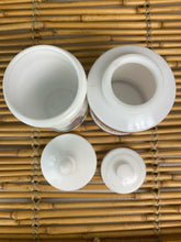 Load image into Gallery viewer, vintage home decor milk glass vanity jars

