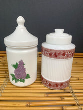 Load image into Gallery viewer, vintage home decor milk glass vanity jars

