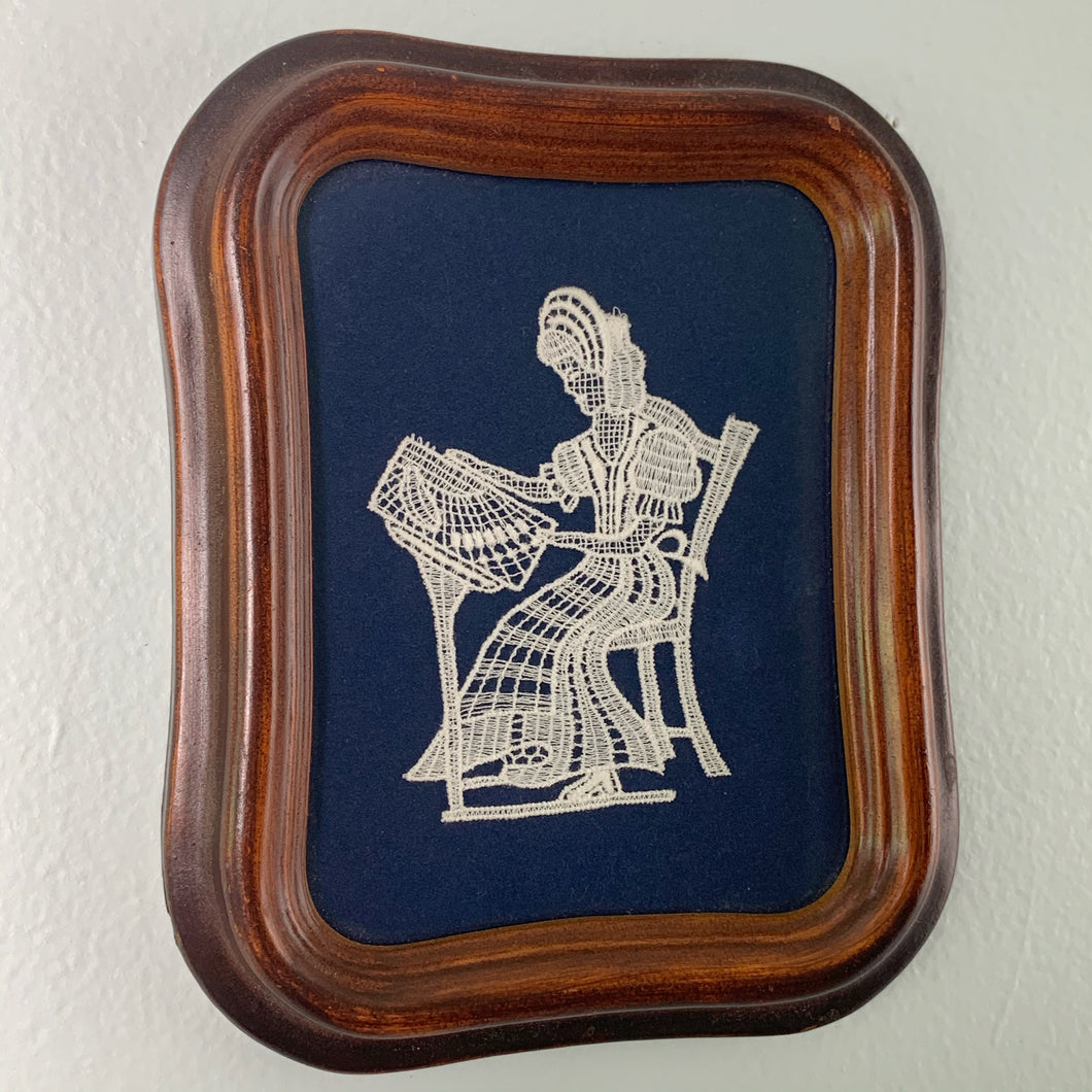 vintage home decor mini framed lace woman