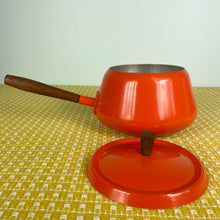 Load image into Gallery viewer, vintage home decor orange fondue pot

