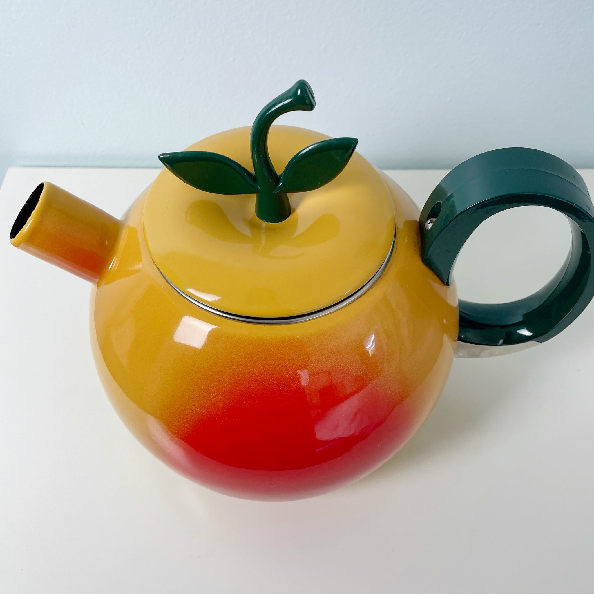 Funky Copco Teapot Peach design porcelain enamel on heavy weight steel As  seen on Netflix 'The Dece