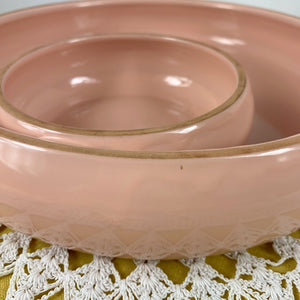 vintage home decor pink ceramic chip and dip platter