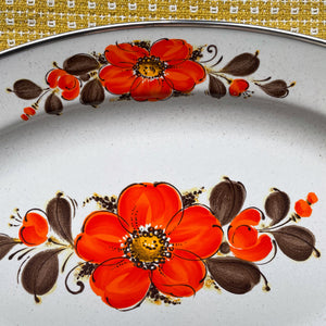 vintage home decor showpans floral platter