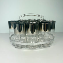 Load image into Gallery viewer, vintage home decor silver dipped mcm drinking glass set-

