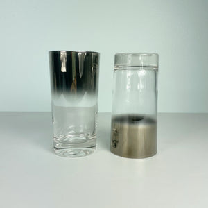 vintage home decor silver dipped mcm drinking glass set-