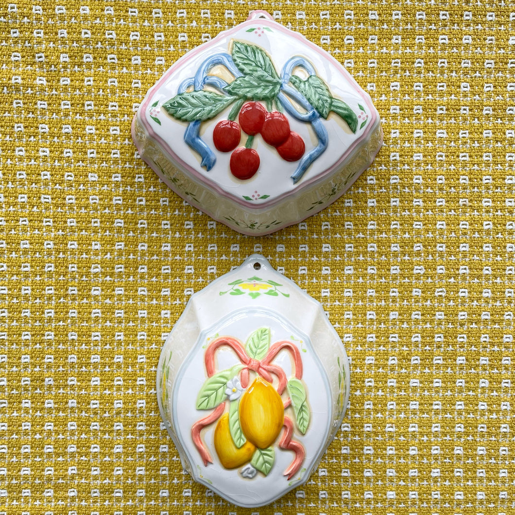 vintage home decor vintage kitchen lemons and cheeries wall hangings