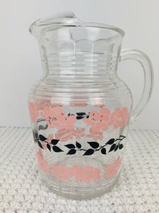 vintage home decor vintage kitchen pyrex pink floral pitcher