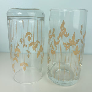 vintage home decor wheat drinking glasses